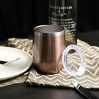 DOMICARE Stainless Steel Wine Tumbler Bulk with Lid, Personalized Rose Gold Insulated Tumblers Set, 12oz Travel Coffee Cups Pack of 8 - Image 5