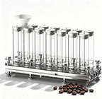 Espresso Bean Cellars Stand, Single Dose Coffee Bean Storage Tubes, Capacity 20-22g, with 14 Pcs Glass Tubes, Stand and Funnel, One-Way Exhaust Valve, for Home and Business by Unknown
