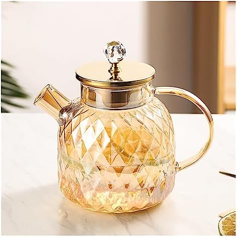 Water Pitcher Glass Cold Kettle high Temperature Resistant Household Set Family with Cold Kettle Juice Pot tie Pot teapot Water Jug(L) - Image 6