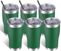 VEGOND 20oz Tumbler Stainless Steel Tumbler Cup with Lid And Straw Vacuum Insulated Double Wall Travel Coffee Mug(Dark Green 6 Pack) by VEGOND