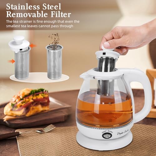 Taylor Swoden Electric Kettle With Tea Infuser, 1L, White - Image 4