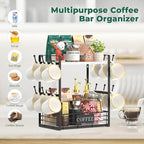 EsLuker.ly Coffee Mug Cup Holder Tree Bar Station Organizer, 2 Tier White - Image 4