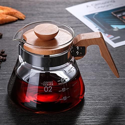 HASMI Coffee Kettle Coffee Kettle Coffee Maker Wooden Hand Drip Coffee Pot Dripper Pour Over Glass Range Coffee Server Pots Brewer 400ml/600ml Coffee Maker (Color : 400MLcoffee pot), Dingzhebo2022 - Image 2
