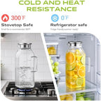 Aofmee Glass Pitcher with Lid for Fridge, 68oz Square Iced Tea Pitcher - Image 6