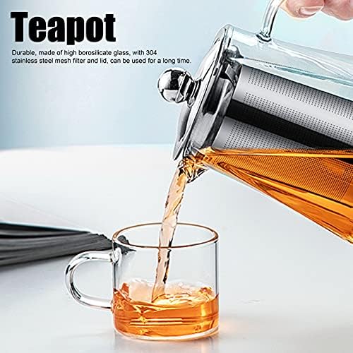 Glass Teapot,Glass Teapot Kettle with Removable Tea Infuser Tea Kettle Stovetop for Loose Leaf,Tea Pot for Stove, - Image 2