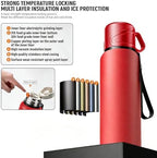 Double wall vacuum Leakproof stainless steel wide mouth insulated water bottle;tea tumbler with infuser,cup,lid;smart thermoses hot drinks;thermal flask ice coffee with led digital temperature display - Image 5