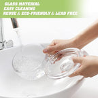 Glass Cereal Bowl with Handle and Lid - Clear Small Soup, Yogurt, Oatmeal Breakfast Bowl - Microwave Safe Glassware for Dessert, Pasta, Rice - 600ml Capacity-Set of 1pc - Image 3