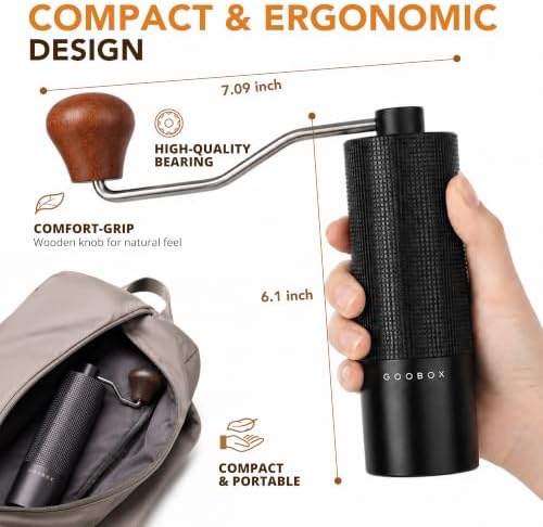 Portable Manual Coffee Grinder, Adjustable Stainless Steel Burr - Image 3