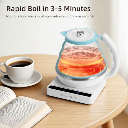 Food Grade Silicone Electric Travel Kettle with Temperature Control, 0. 55L (Blue) - Image 4