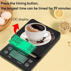 Coffee Scale with Timer, 0.1g Precision Digital Coffee Espresso Scale for Pour Over, Coffee Bean Weighing, Barista Brewing with Waterproof Cover, 5kg Capacity - Image 5