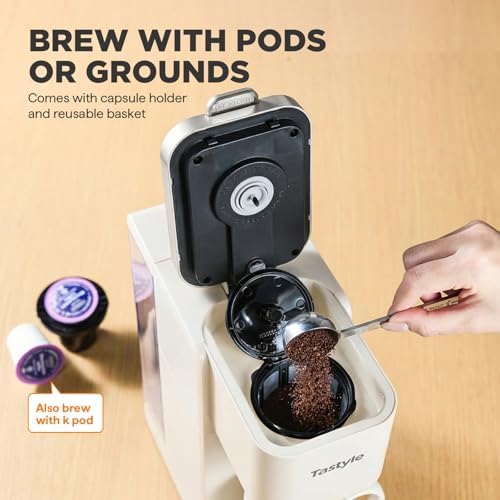 Tastyle Single Serve Coffee Maker for K Cups and Grounds with 3 Brew Styles - Image 4