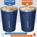 4 Pack Travel Coffee Mug 12oz Insulated Coffee Cup with Lid, Reusable Thermal Coffee Cup Stainless Steel Coffee Tumbler to Keep Hot & Cold Drinks for Car, Daily, Travel and Gifts, Multicolor - Image 5