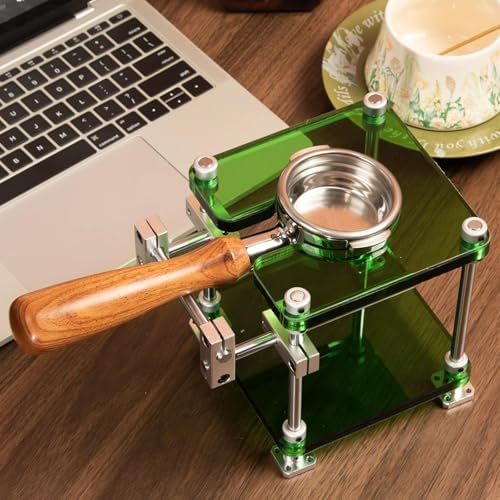 Espresso Tamper Station, 58mm Portafilter Coffee Holder, Adjustable Height, Acrylic Material, for Espresso Machine Accessories, Home & Cafe Green by Unknown