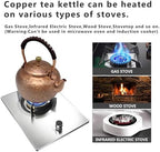 50.7oz Elegant Chinese Style Copper Tea Kettle For Stovetop, Non-Coating Pure Copper Teapot with Stainless Steel Infuser For Loose Tea, Large and Solid Tea Pot(1500ml) - Image 6