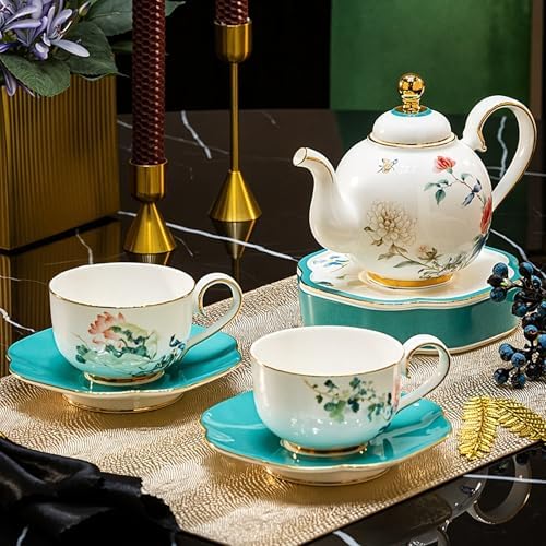 KAMMAK Tea Set for Adults, Bone China, Teapot and Cups Set - Image 3