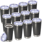 20oz Tumbler Insulated Tumblers Vacuum Coffee Mug with Lid Grey 12Pack by Unknown