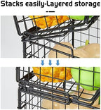 3-Tier Stackable Wire Baskets, Fruit and Vegetable Storage for Counter - Image 6