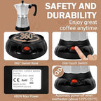 Electric Moka Pot, 3 or 6 Cup Espresso Coffee Maker, Silver - Image 3