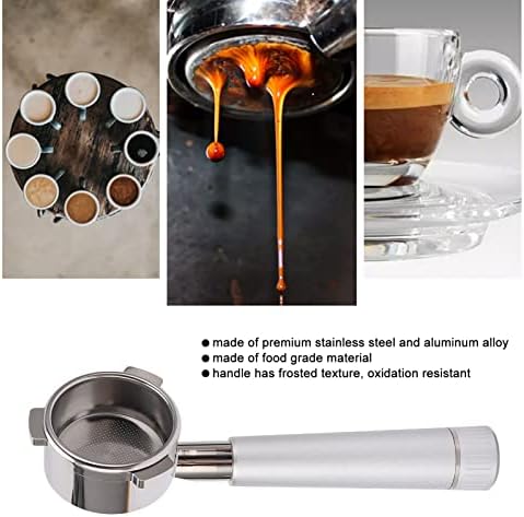 Fabater Coffee Portafilter, 54mm Bottomless Design Food Grade Stainless Steel and Aluminum Alloy 54mm Bottomless Portafilter, Stainless Steel Coffee with Single Layer Filter (Silver) - Image 4