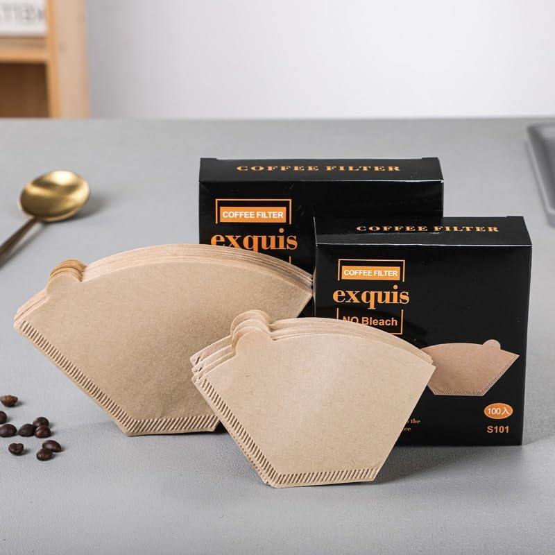 Ceramic Coffee Dripper Pour Over Coffee Maker Handmade Origami Coffee Filter Cup Flower Shape Funnel Drip Cafe Cake Cup Home(Brown filter paper,3-4CUP) - Image 2