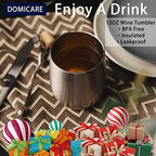 DOMICARE Stainless Steel Wine Tumbler Bulk with Lid, Personalized Insulated Tumblers Set, 12oz Travel Coffee Cups Pack of 16, Stainless steel - Image 5