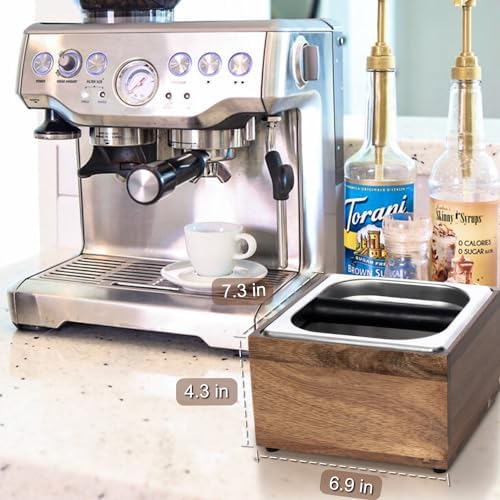 Espresso Knock Box Coffee Puck Dump Bin Grounds Accessories Tamping Station - Image 6