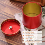 uxcell 6 Pcs Tea Tins Canister with Airtight Double Lids, 8 oz Small Round Tin Can Box, Kitchen Canister Containers for Loose Tea Coffee Candy Spices, Red - Image 4