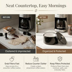 Marble Coffee Filter Holder 6 inch Handmade Black - Image 4