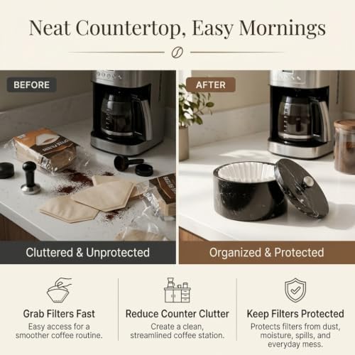 Marble Coffee Filter Holder 6 inch Handmade Black - Image 4