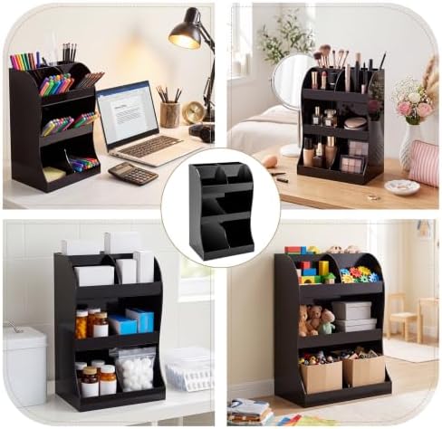 Wenqik 3 Tier Acrylic Coffee Bar Organizer Black Condiment Holder - Image 6