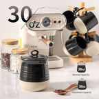 HASENSE Ceramic Food Storage Jar with Airtight Lid, 30 FL Oz Kitchen Canister for Coffee Beans, Tea, Sugar & Candy, Farmhouse Coffee Cookie Container for Kitchen Counter, Black - Image 3