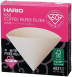 Hario V60 Ceramic Coffee Dripper Pour Over Cone Coffee Maker Size 02, White & V60 Paper Coffee Filters, Size 01, Natural, 40ct Boxed - Image 5