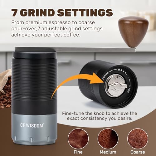 Electric Coffee Grinder Dual-Mode Electric and Manual Grinding 7-Speed Precision Grinding Portable Coffee Bean Grinder Suitable for Espresso, French Press, and Drip Coffee - Image 2