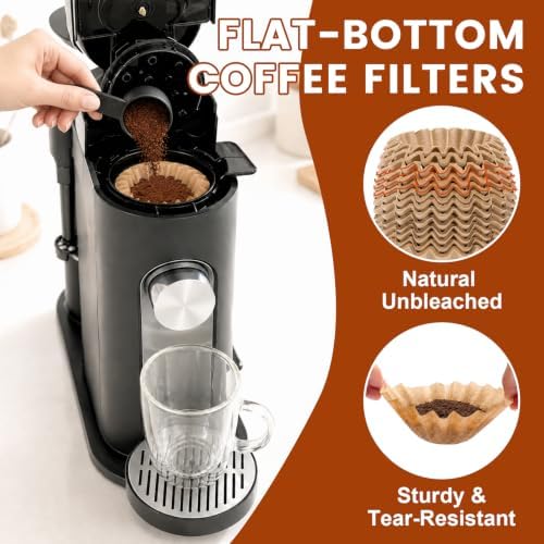 600 Count 1-2 Cup Small Coffee Filters, Natural Unbleached Basket Paper Filters Compatible with 155 Size pour over drippers & Single Serve Coffee Makers - Image 4