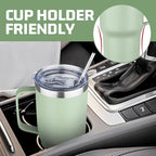 20 oz Tumbler with Handle Stainless Steel Insulated Coffee Mug Tumbler with Lid and Straw Double Wall Vacuum Insulated Coffee Mug Leak Proof Travel Mug Tumbler for Hot and Cold Drink (Green Tea,4pack) - Image 6