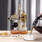 LOYALHEARTDY Siphon Coffee Maker Set, 4 Cups Retro Manual Siphon Brewer Syphon Coffee Maker Set with Family Balance Belgian Luxury Coffee Machine Siphon Tea Maker, Easy to Clean, Gold - Image 2