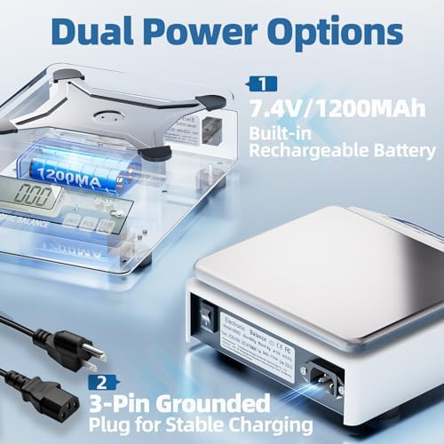Lab Scale Gram Scale 6000gx0.01g Accuracy Laboratory Balance Scale Digital Scale Electronic Analytical Balance for Jewelry Gold Kitchen Lab, with 7 Units Conversion, 500g Weight, LCD Display - Image 6