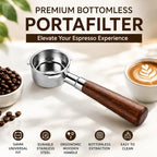 54mm Bottomless Portafilter for Breville Barista Express, Pro, Touch, Bambino Plus & Infuser (3-Ear Design) – Naked Espresso Portafilter with 18g Basket, WDT Tool, Puck Screen & Rosewood Handle - Image 7