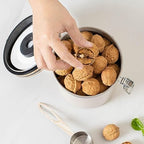 Stainless Steel Airtight Jar Container with Calendar Setting, Storage Canister Wooden Lid With Scoop For Coffee Beans Tea Nuts Pasta 1.8L (Green) - Image 6