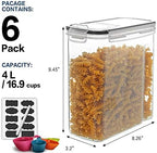 M MCIRCO 6 Piece 4L /135.2oz Cereal Container Set, Food Storage Containers - Image 2