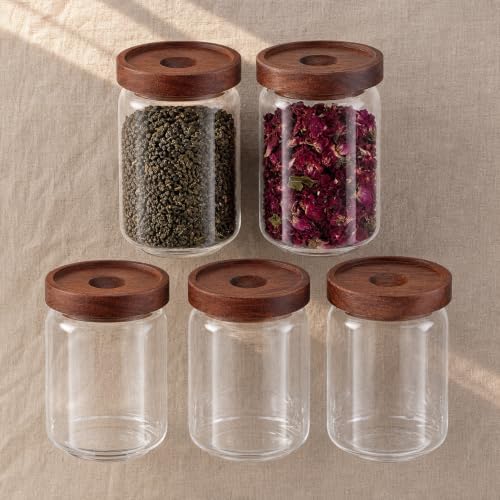 5 Piece Kitchen Canister Set, Airtight Lid Food Storage Jars for Coffee Beans, Flour, Sugar, Rice, Spaghetti - Image 6