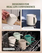 famiware Coffee Mug Set of 4, Star 12 oz Ceramic Mugs Cups Set with Handle - Image 7