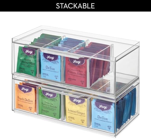 iDesign XL Tea Bag Organizer, Clear, 2-Pack - Image 6