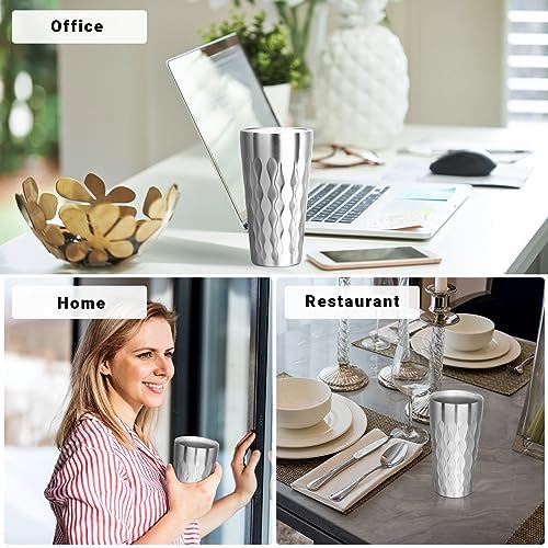 Stainless Steel Drinking Glasses, 19 oz Insulated Tumbler, 12 Pack Double Wall Unbreakable Stackable Water Tumblers Premium Insulated Metal Cup for Travel Camping Home Outdoor Gifts - Image 6