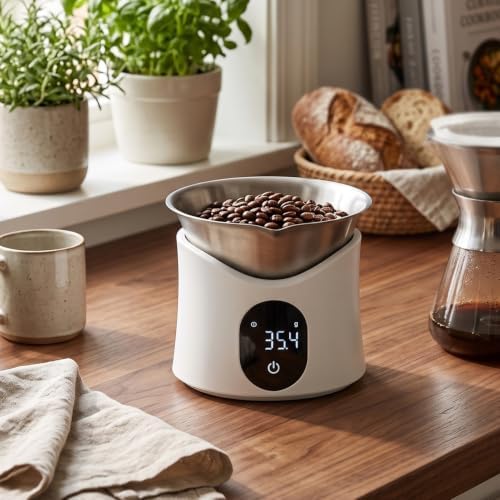 Coffee Scale Digital with Dosing Cup LED Display for Beans (White) - Image 5