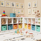 ORGIDOL 8 Pack Colorful Storage Bins with Lids Stackable Storage Container for Organizing, Storage Boxes with Handle for Shelves, Cute Storage Bin for Craft, Snacks, 9.85x6.9x5.7 inch - Image 2