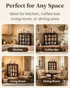 Mug Shelf, Coffee Mug Shelf for Wall, Coffee Cup Display Shelf, Vintage Wall-Mounted Curio Case, Countertop Solid Wood Cup Rack for Living Room or Kitchen - Image 7