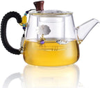 Habiba Tea Kettle 650ml Household Teapot Heat-Resistant Transparent Glass Tea Kettle with Detachable Infuser Induction Cooker Teapots Tea Set Household by Unknown