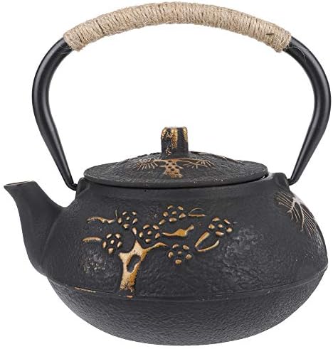 Cast Iron Teapot 0.9L | Long - lasting Japanese Tetsubin Kettle for Induction Cooker/Stove | Heat Retention Iron Pot for Tea Lovers | Elegant Home Decor & Present by Unknown