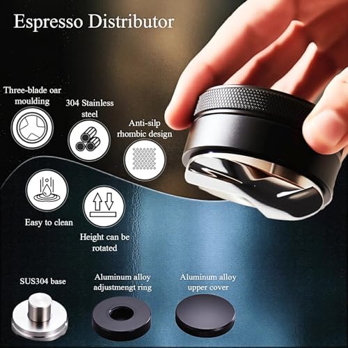 51mm Espresso Accessories Kit, 7PCS Espresso Tamper Set with WDT Tool, Distributor, Dosing Funnel & Tamping Station for Espresso Machine - Image 3